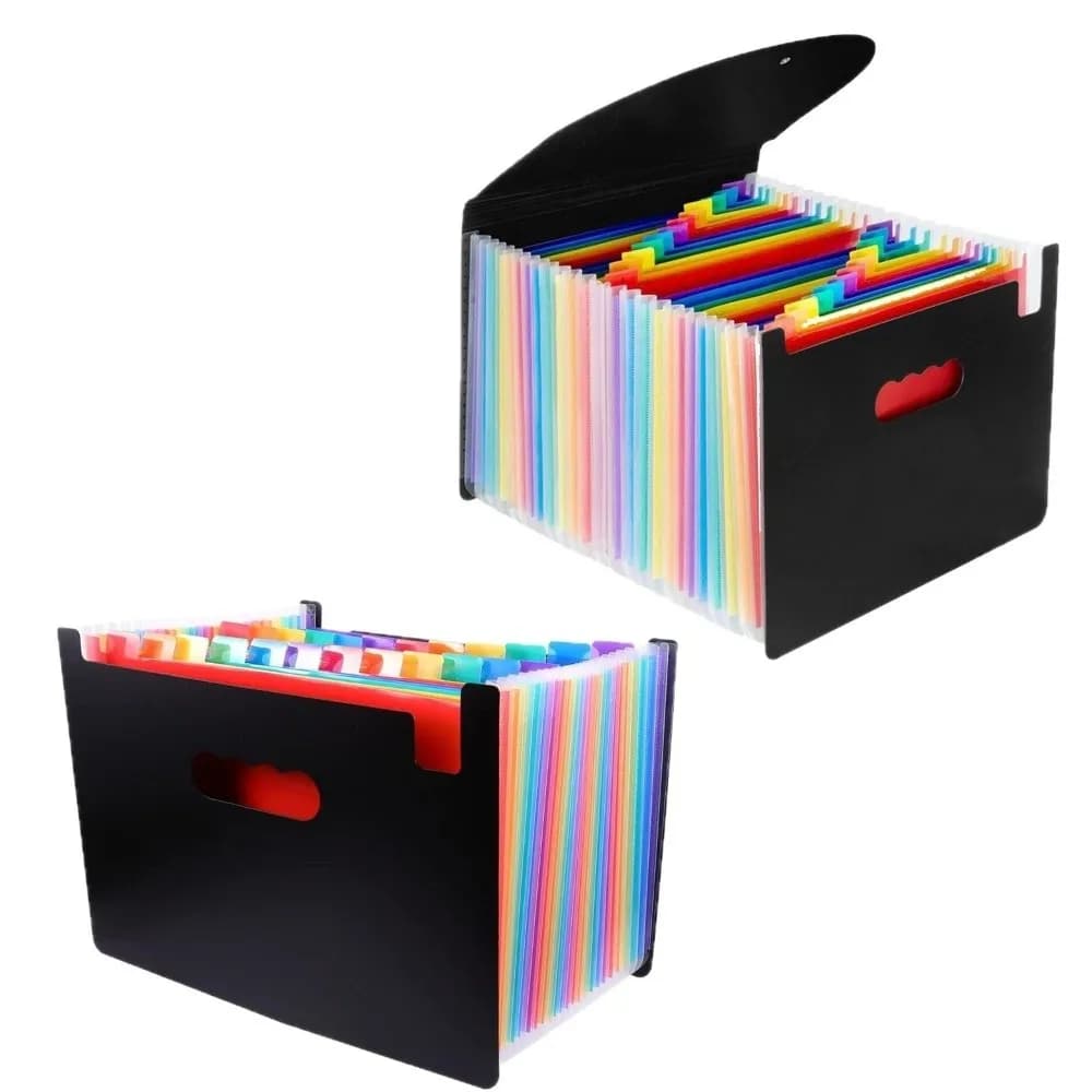 Versatile 13/25 Pockets Expanding File Box A4 Expanding Capacity Accordion File Folder Document Organizer Office