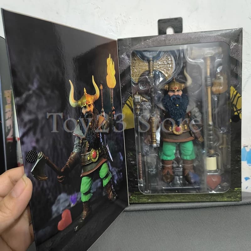 Neca Dragon And Dungeon Anime Figure Dwarf Warrior Elkhorn Action Figures Modellino da collezione Giocattolo da collezione Regali di Natale