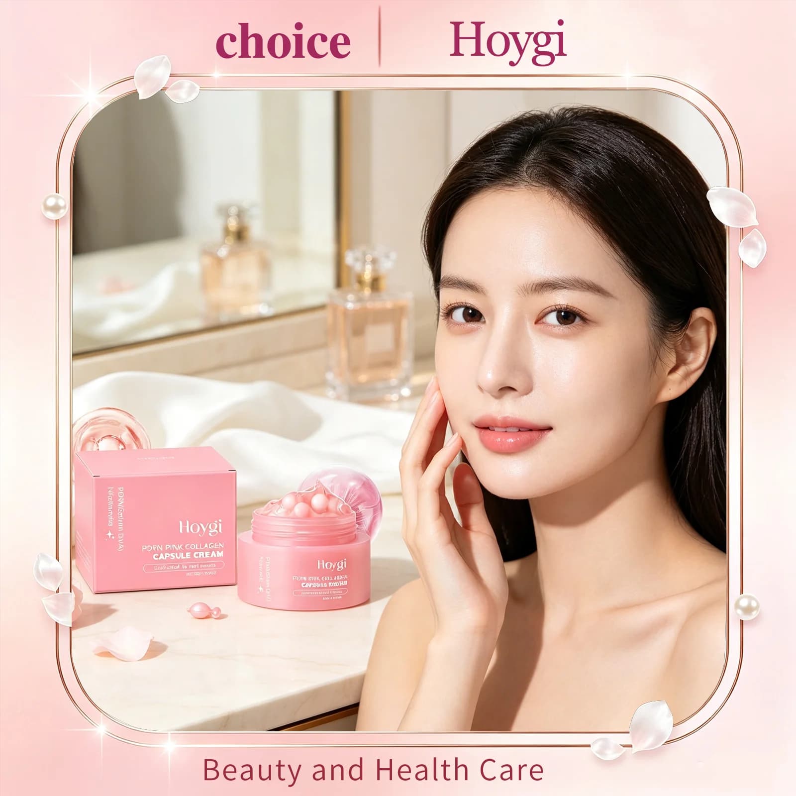 Hoygi Collagen Capsule Cream Niacinamide Anti‑Aging Moisturizing Hydrating Firming Plumping Lock Brighten Facial Skin Care Cream