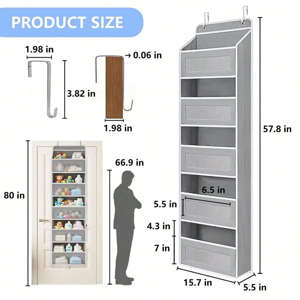 Organizzatore Sospeso per Armadio, Scatola Portaoggetti, Organizzatore Sospeso per Guardaroba, Scaffale Sospeso a 5 Livelli con 5 Grandi Scomparti