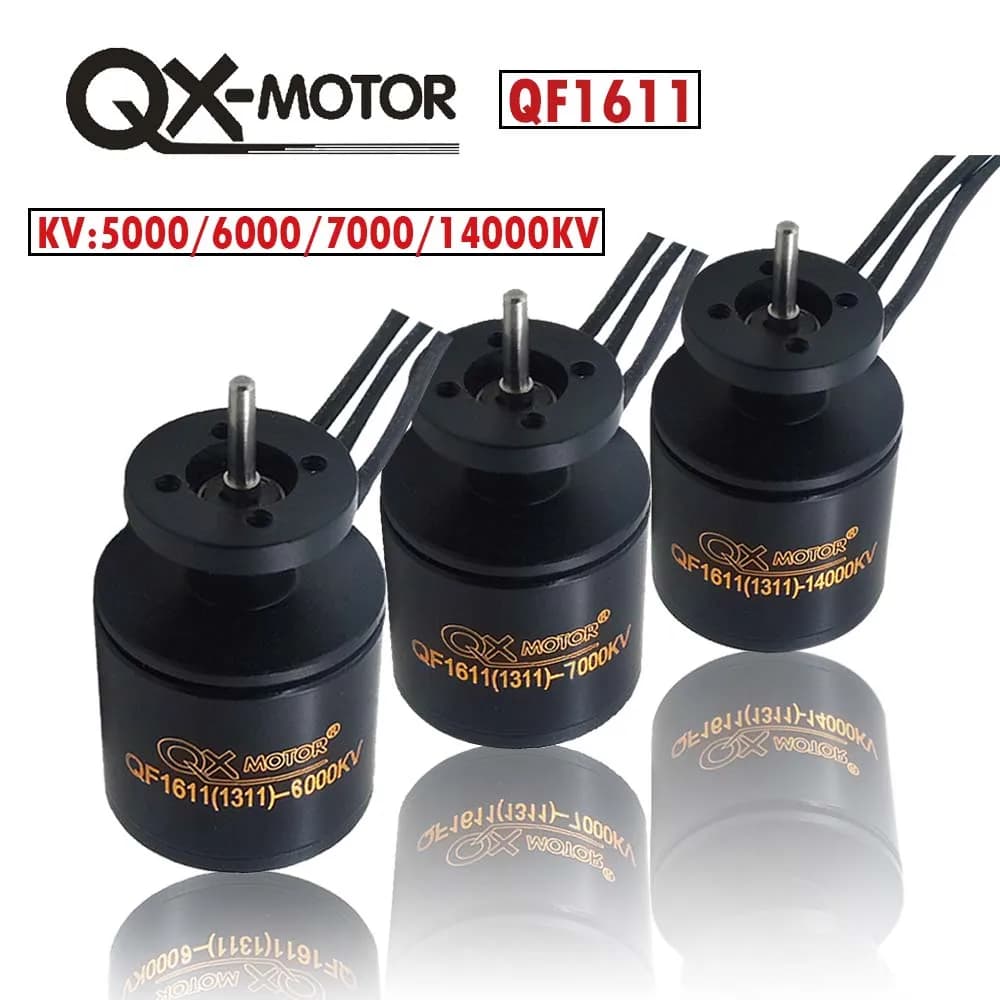 QX-Motor 2s 3s 4s Lipo Brushless Motor QF1611 5000KV 6000KV 7000KV 14000KV/6 Blades Ducted Fan For RC Plane Model UAV