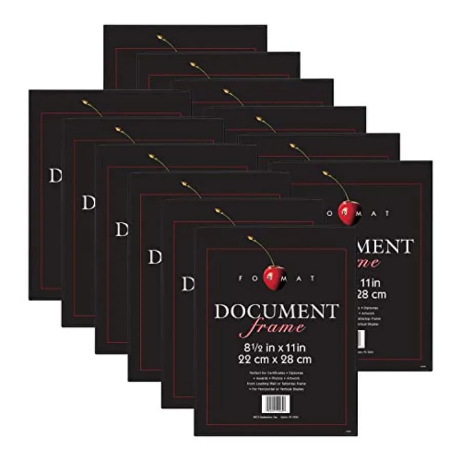 Cornice per Diploma, Cornice Nera da Appendere o con Supporto da Tavolo per Documenti, Premi e Certificati