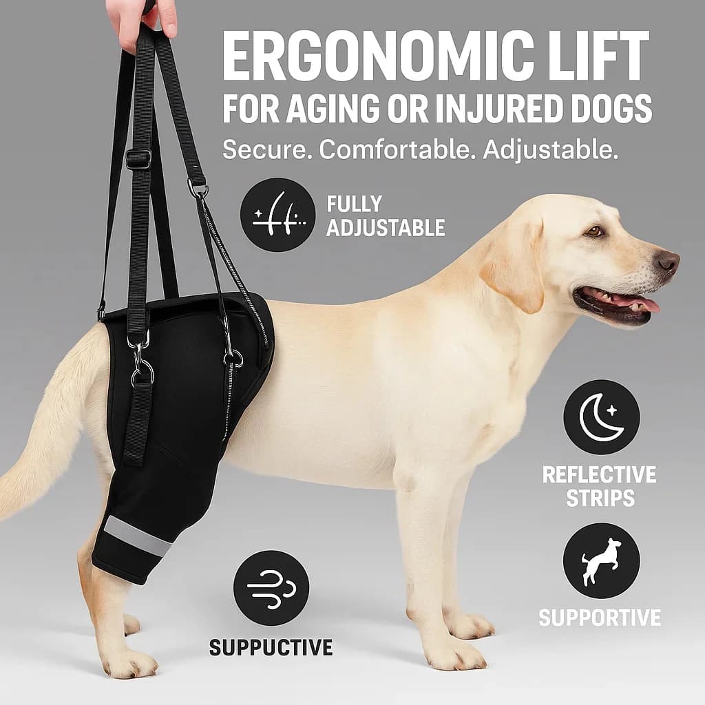 Imbracatura regolabile per sollevamento cani per le gambe posteriori Supporto per anziani disabili Aiuto per animali domestici Recupero Assistenza alla camminata Imbracatura per anca imbottita