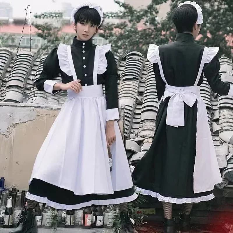 Cameriera Lolita Dress Uniform Cos Male Servo Uniform Cosplay Cute School Uniform Lolita Cosplay Two-dimensional Japanese waitress