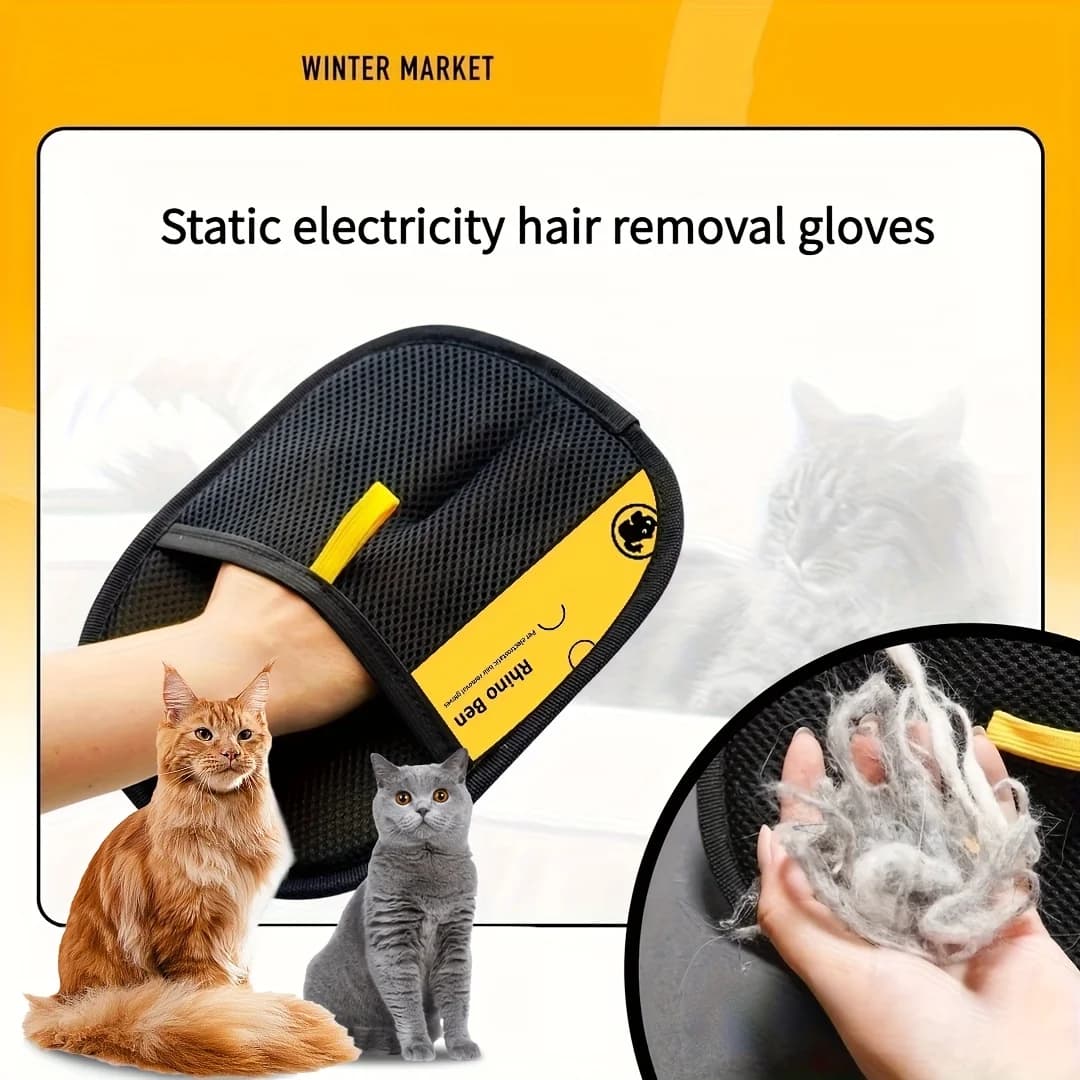 I guanti per la depilazione elettrostatica degli animali domestici sono strumenti essenziali per la toelettatura e la cura dei peli del gatto e del cane, vestiti per il divano