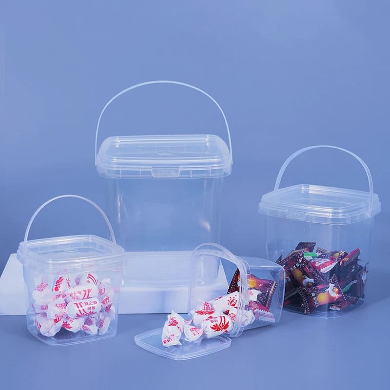 Secchio di plastica vuoto da 280ML/500ML/1L/2L senza BPA con coperchio barattoli ermetici in PP contenitore trasparente con coperchio per la conservazione di alimenti sfusi