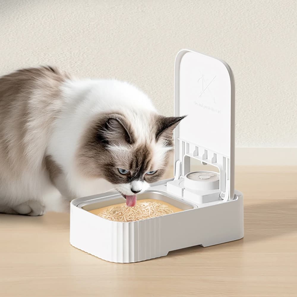 ST Petwant Ciotola Automatica per Alimenti Secchi e Umidi da 350ML, Distributore Temporizzato con Impacco Refrigerante per Mantenere Fresco il Cibo, per Piccoli Animali