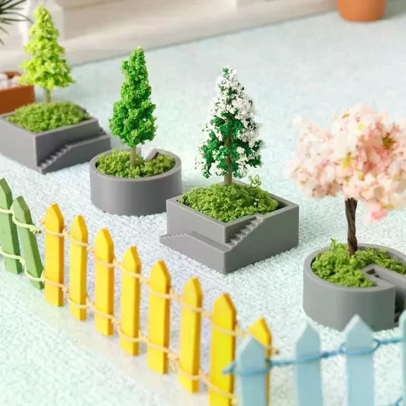 Simulated Christmas Tree, Cherry Tree, Pine Tree, Vase Plants, Scene Decoration Models House of Dolls, Ornament for Micro Landscapes
