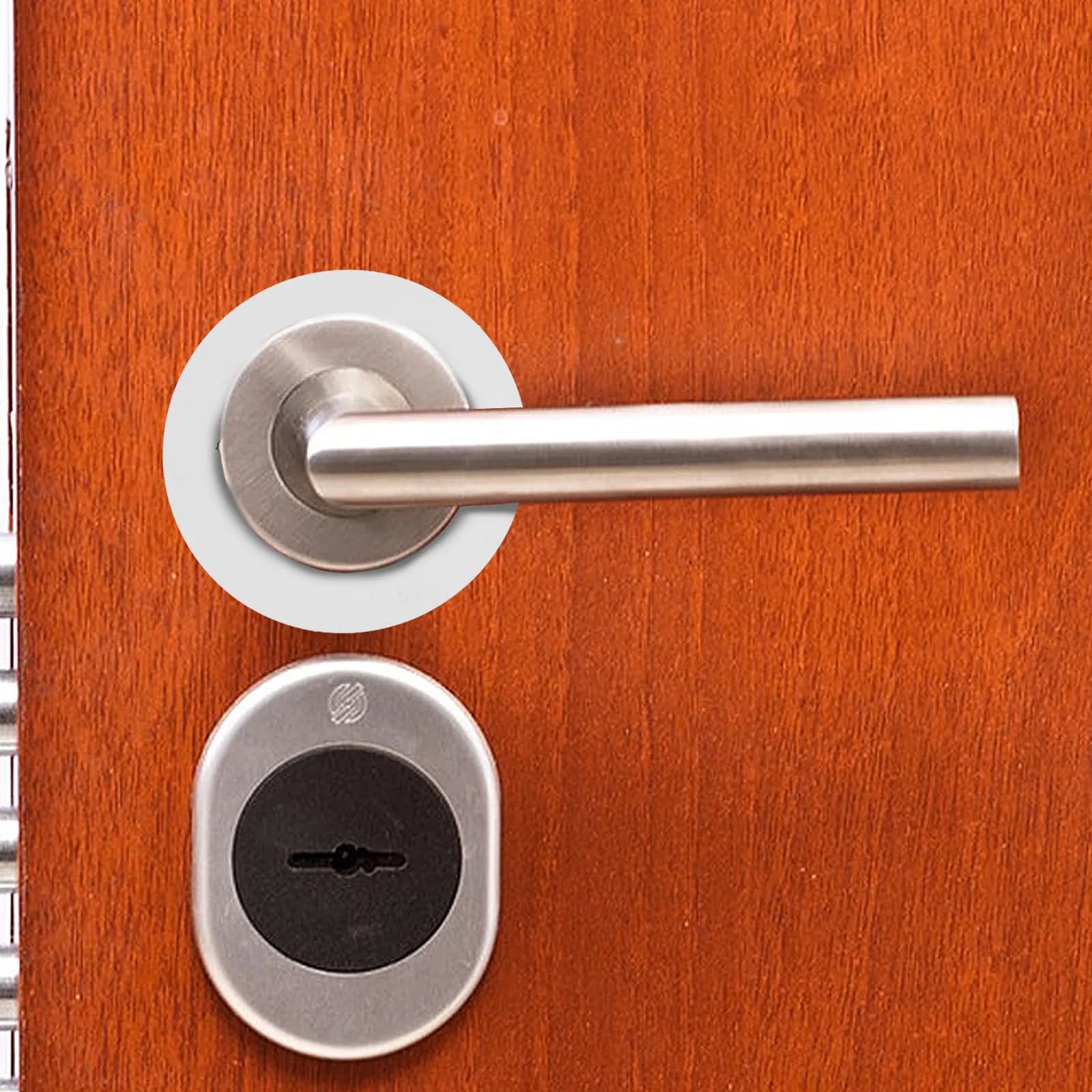 Stainless Steel Door Lock Repair Plate Reinforcement Fixing Circular Door Knob Hole Cover Repair Supplies for Security