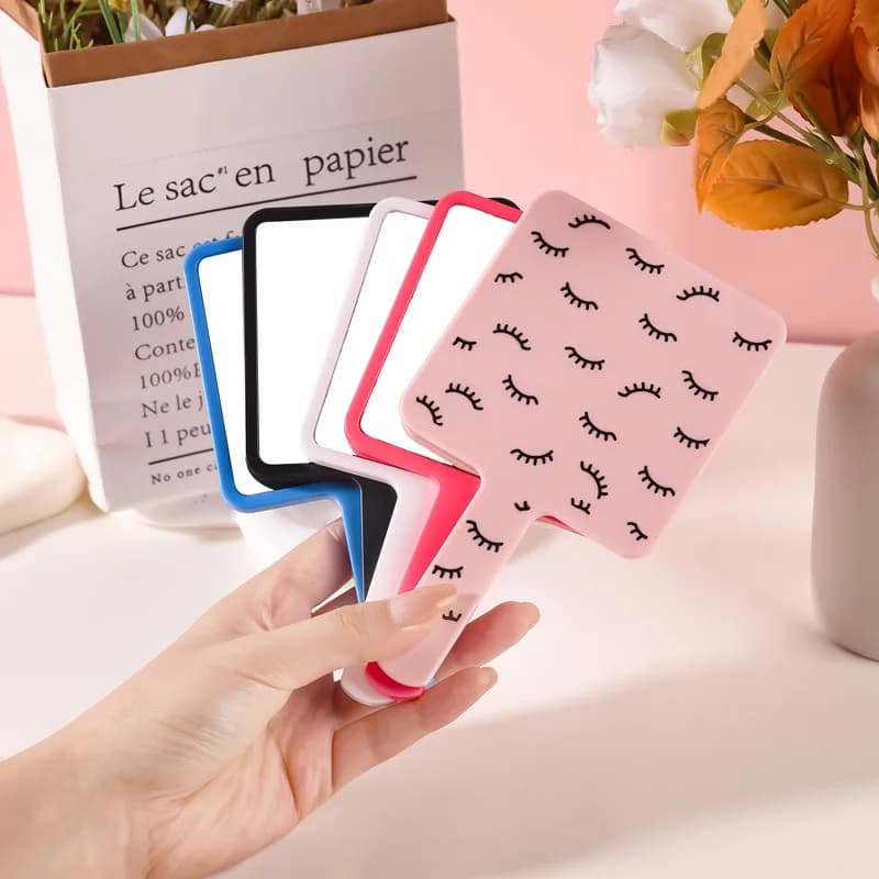 Specchio Quadrato Portatile per Trucco ed Estensione Ciglia, Specchio a Mano per Studenti, Bagno, SPA, Salone, Specchietti Compatti Portatili