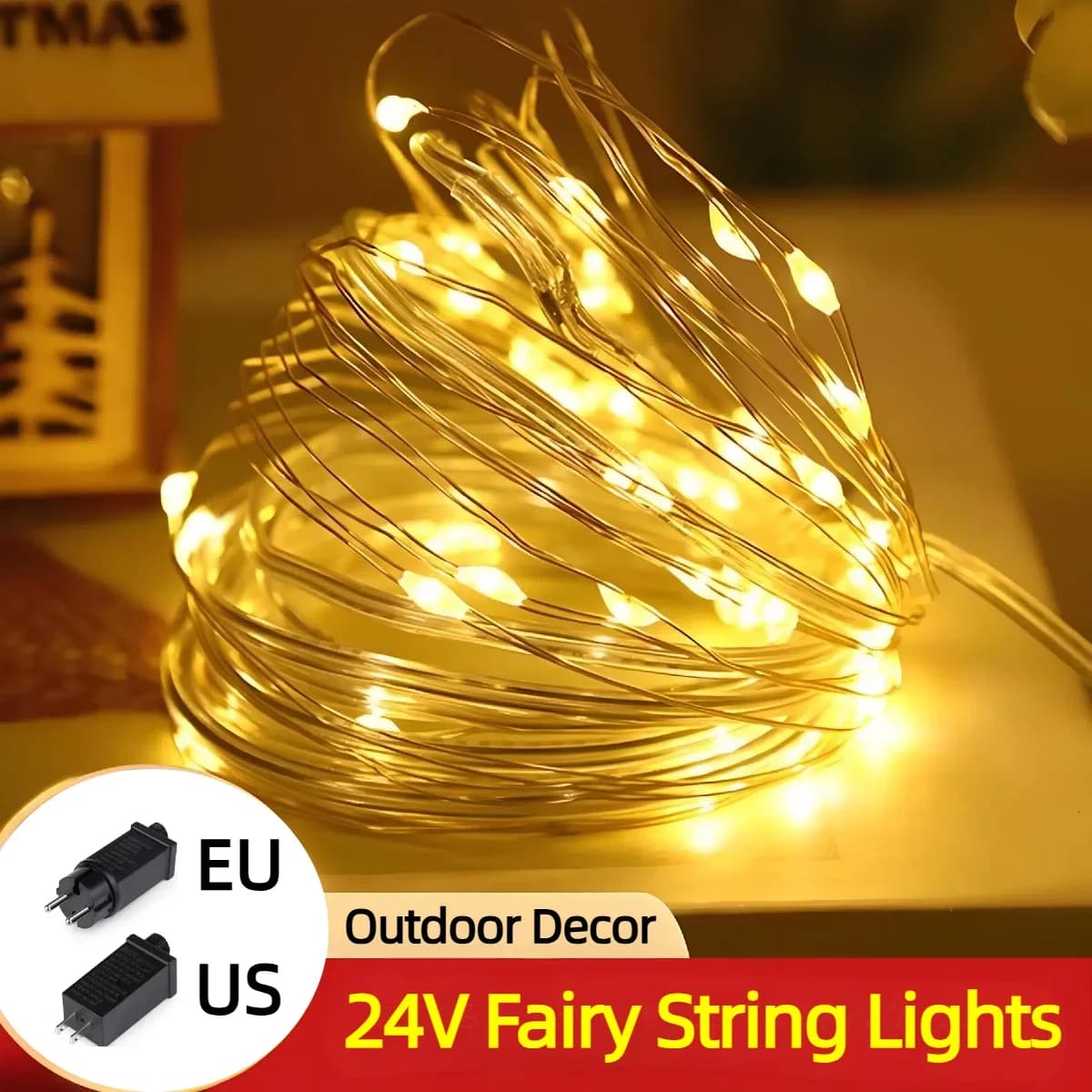 Decorazioni natalizie Luci a stringa a LED Colore da sogno con 8 modalità 220V 110V Lampada da esterno UE USA per la decorazione della festa nuziale del giardino del festival