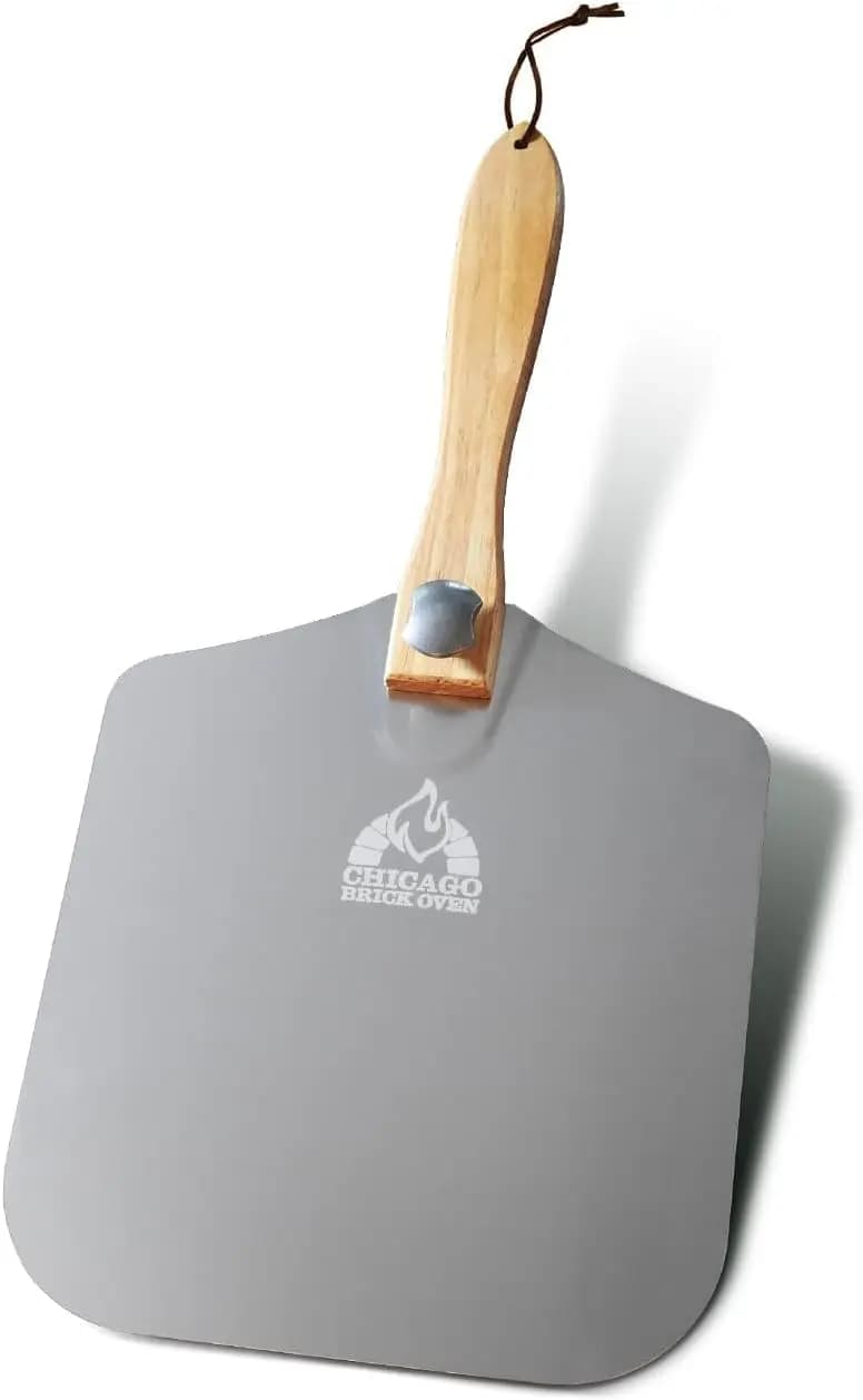 Pala per Pizza in Alluminio 12x14 Pollici con Manico Pieghevole in Legno, Spatola Girevole da 25 Pollici per Facile Cottura e Conservazione