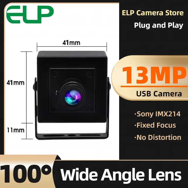 Telecamera USB ELP 13MP Mini webcam ultra HD grandangolare da 100 gradi 2880P CMOS IMX214 Telecamera IP con sensore per sorveglianza di sicurezza domestica