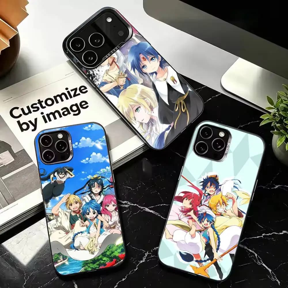Anime Magi The Labyrinth Colorful Silver Protective Cell Phone Case, Fit for iPhone 11,12,13,14,15,16,17,Plus,Pro Max,XS,Mini