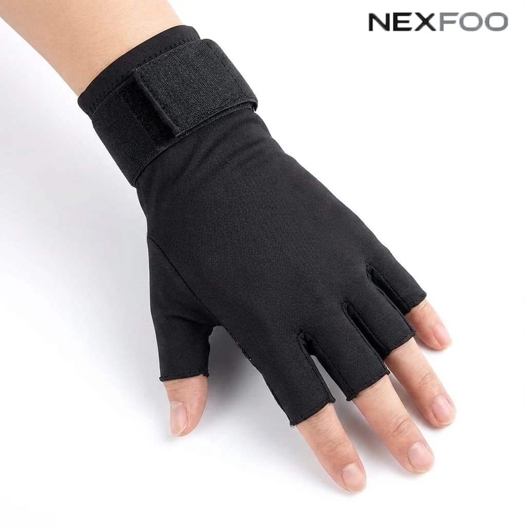 Compression Gym Gloves, Half Finger Weightlifting Gloves with Wrist Support, Breathable Anti-Slip for Fitness Cycling