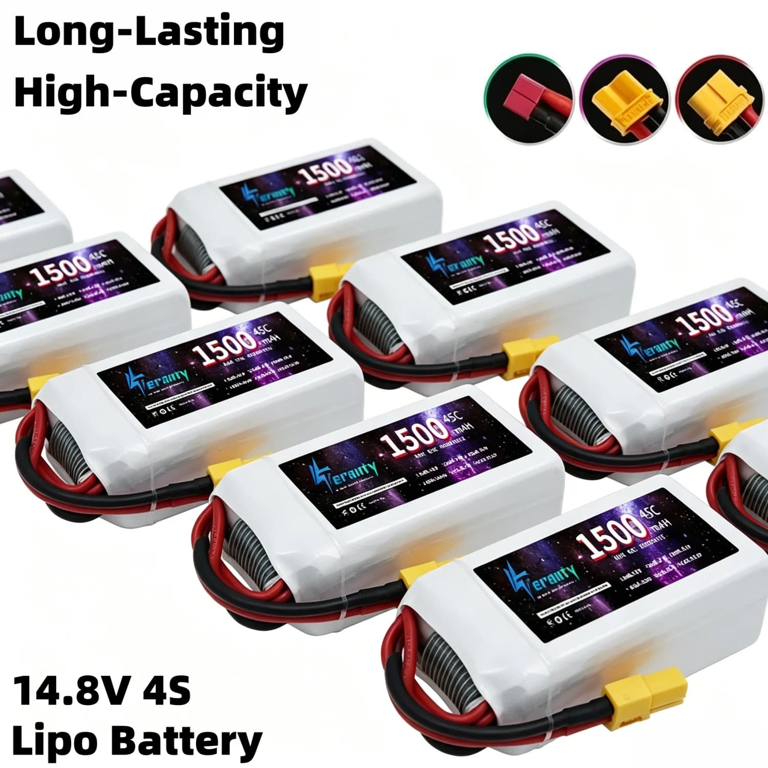 Batteria LiPo RC 14.8V 4S 1500mAh 2200mAh 3000mAh 4200mAh 6000mAh 6500mAh 9800mAh 10400mAh per Auto RC, Drone da Corsa, Ricambi