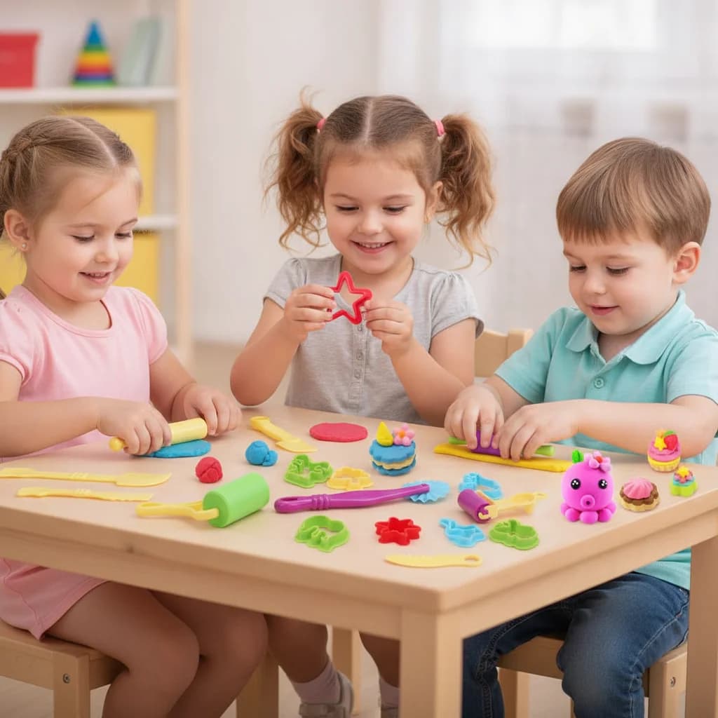 Slime Toy Plastic Playdough Model Tool 3D Clay Toys 3D Plasticine Tools Colorful Creative Playdough Set Clay Moulds Kids Toy