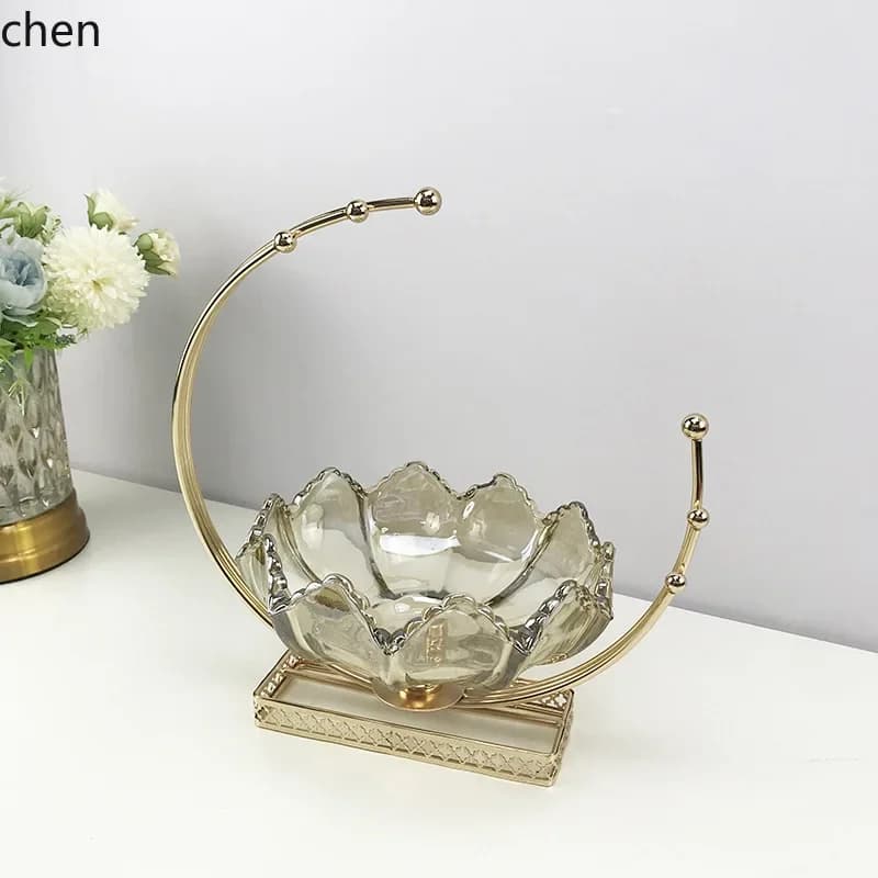 Piatto in cristallo K12 per frutta secca, piatto da frutta, decorazione per tavolino da salotto, piatto porta caramelle, elegante e di alta gamma, per conservare snack.