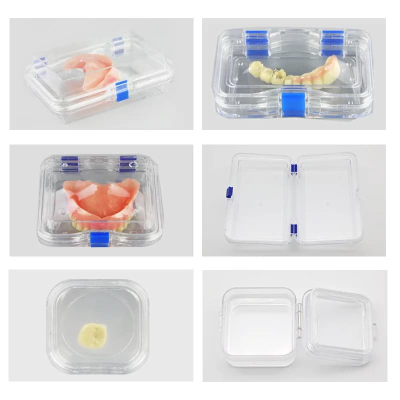 Contenitore Trasparente per Apparecchi Ortodontici, Scatola Antiurto per Denti Finti, Contenitore Portatile per Pulizia