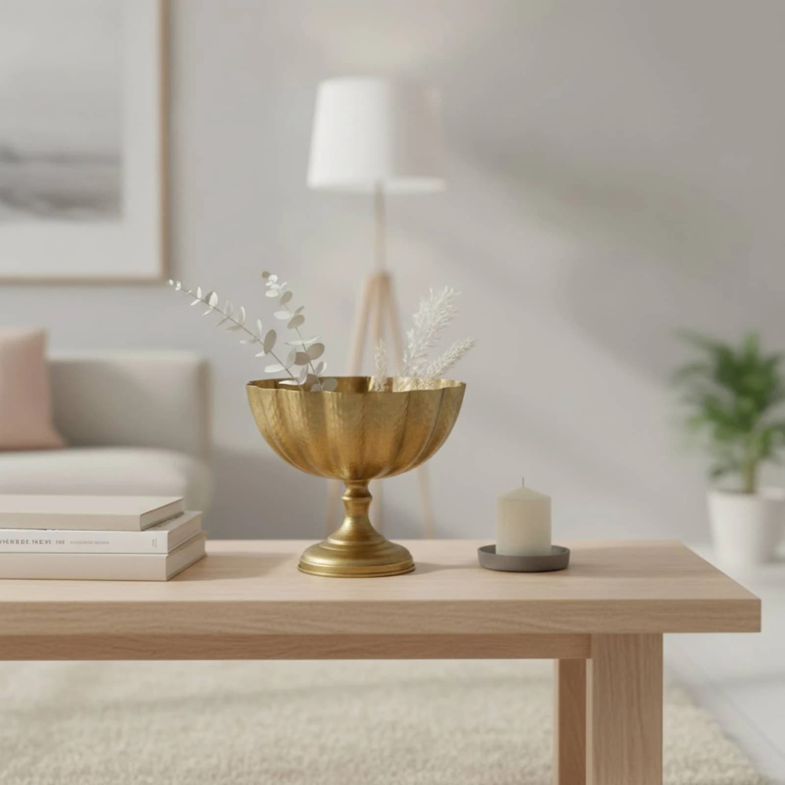 Pedestal Vase Hammered Urn Planter Catchall Tabletop Vessel Decorative for Florists, Table Centerpiece, Wedding Reception