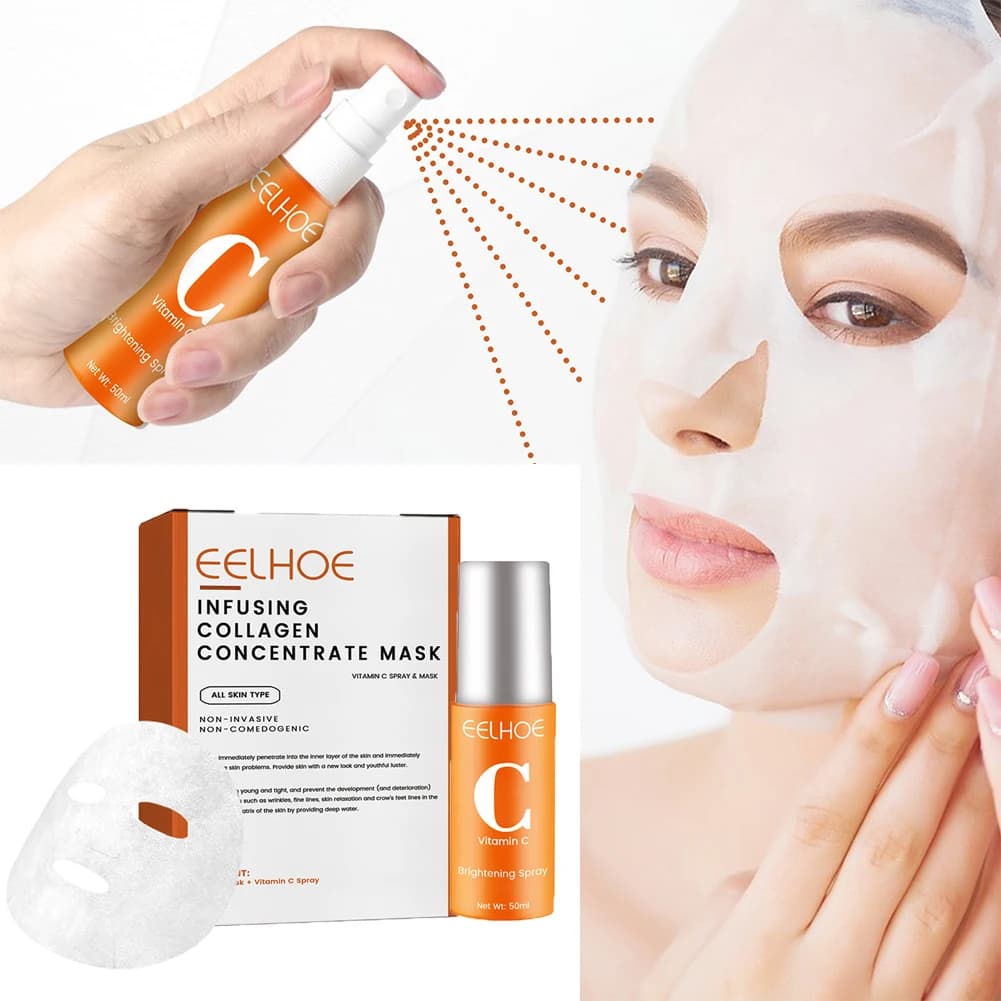Set of high-protein collagen mask spray Fades eyewear Handbags for eyes Mask Set of spray VC Light thin lines Moisturizing skin care