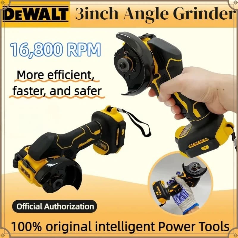 Smerigliatrice angolare mini DeWALT senza fili da 3 pollici, macchina per lucidatura e taglio, utensili elettrici per batteria da 20V