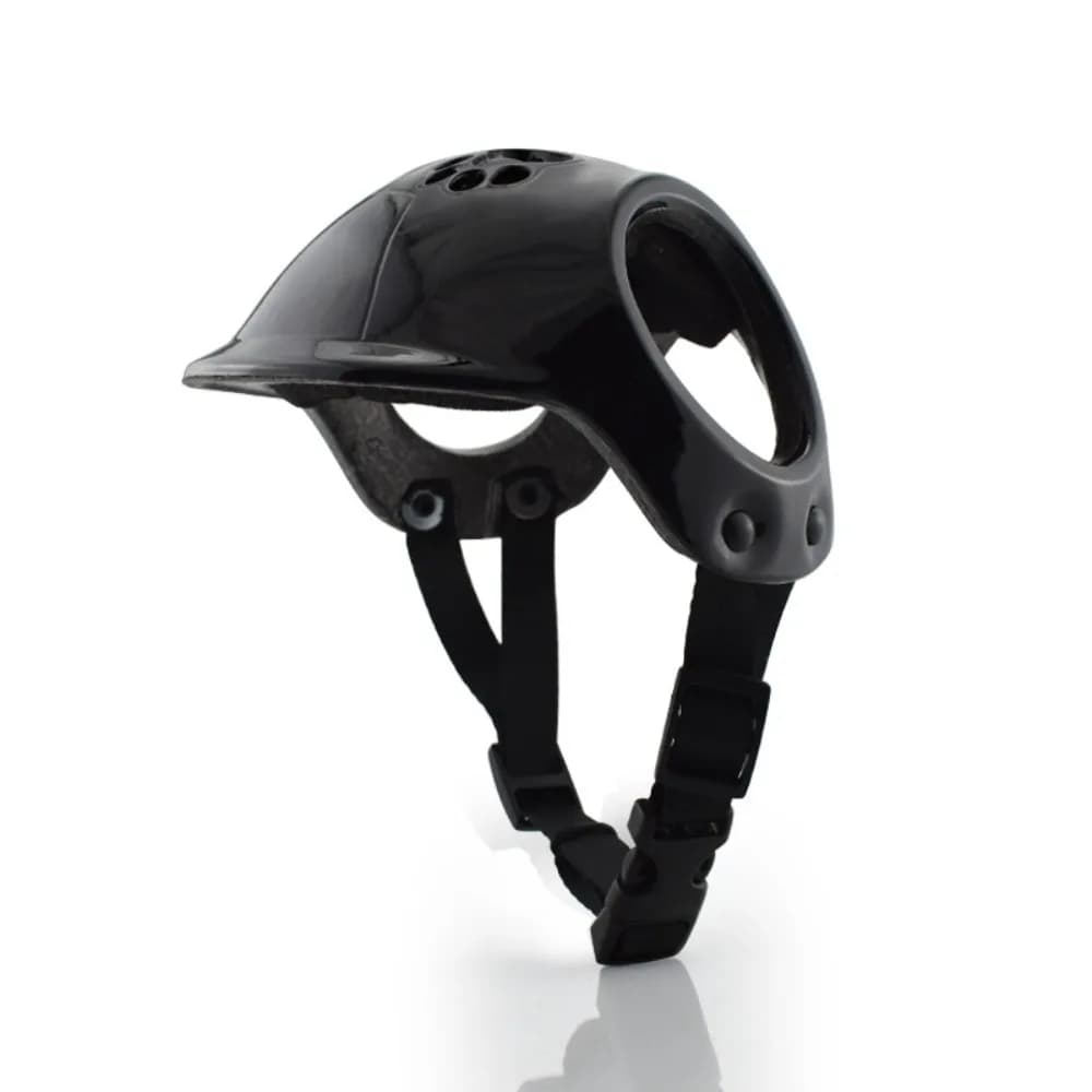 Caschi per cani in plastica tinta unita con fori per le orecchie Copricapo per moto per animali Cinghie regolabili Casco per locomotiva per animali domestici bello Gatto
