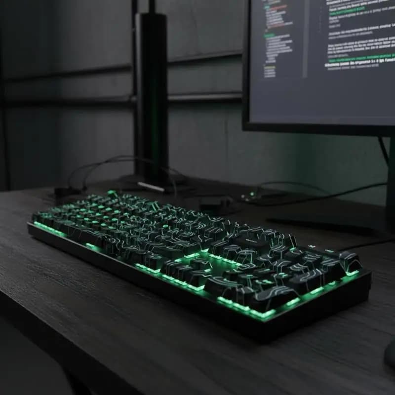 Tasti Topografici Portatili con Linee di Contorno che Brillano, in PBT, Profilo Cherry, Stampa Laterale Retroilluminata per Tastiera Meccanica da Gaming MX