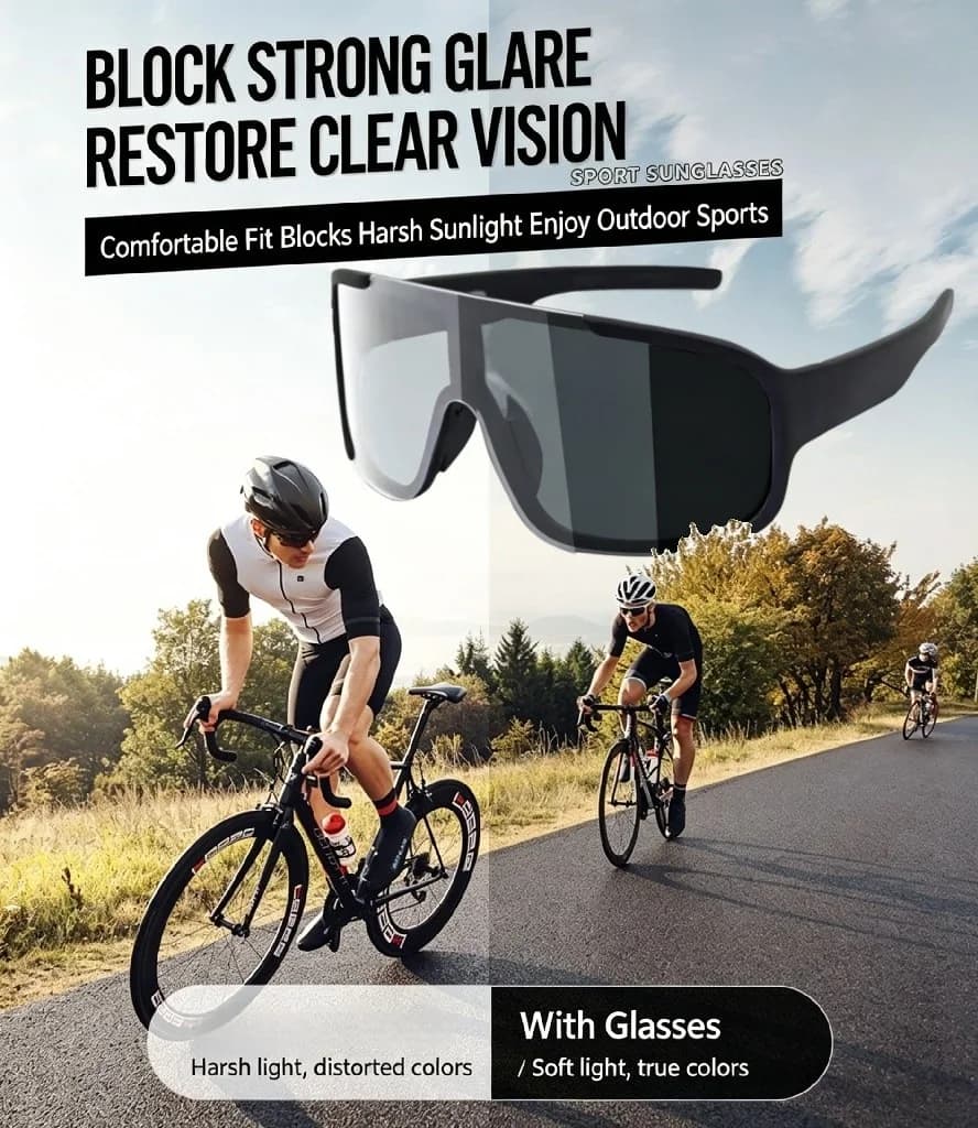 Cycling Photochromic Sunglasses UV Protection Windproof Goggles For Skiing Hiking Outdoor Riding Fashionable Adult Stylish Eyewe