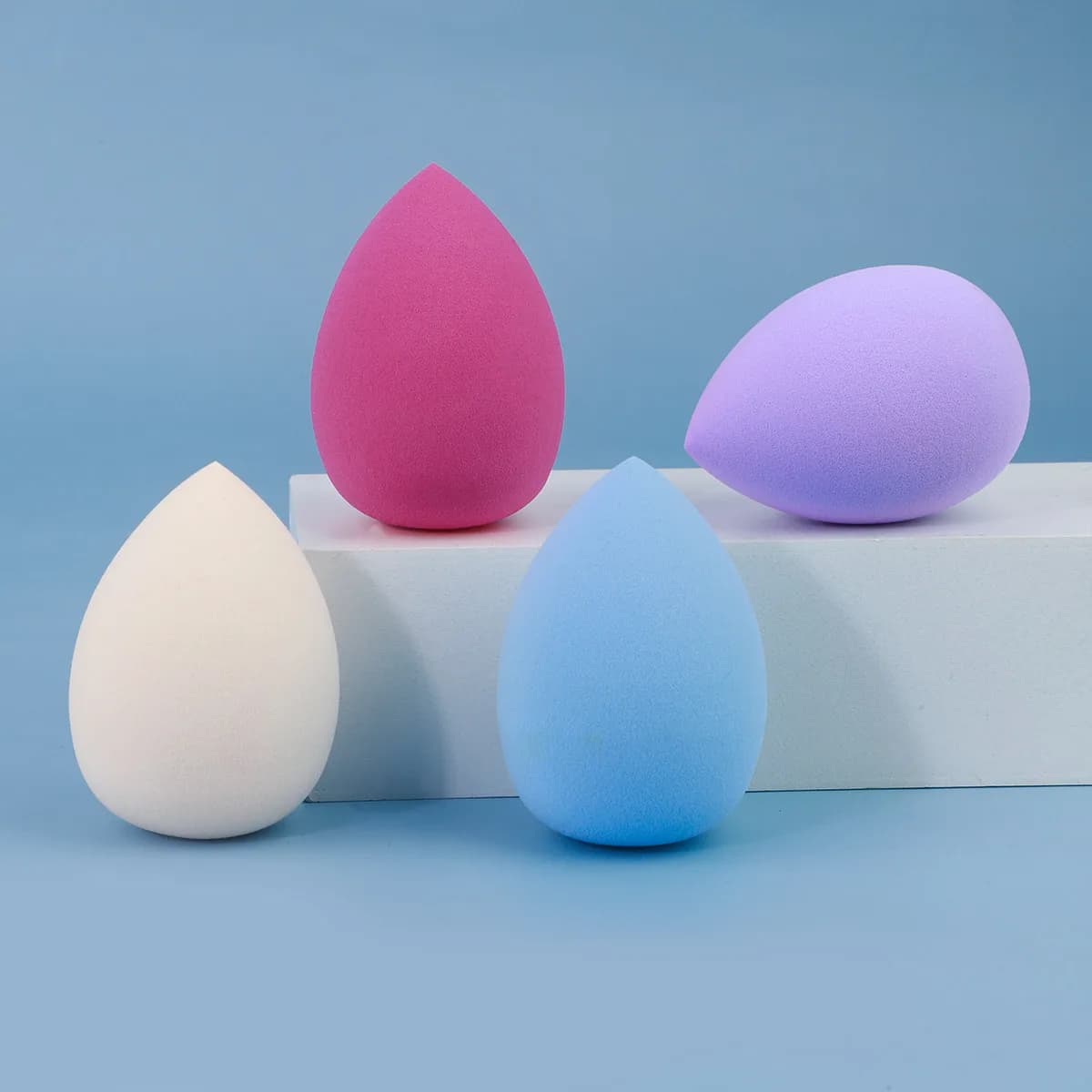 4 pezzi di spugna per trucco soffio di polvere bellezza cosmetica palla fondotinta soffio di polvere goccioline d'acqua combinate asciutte e bagnate strumenti per il trucco