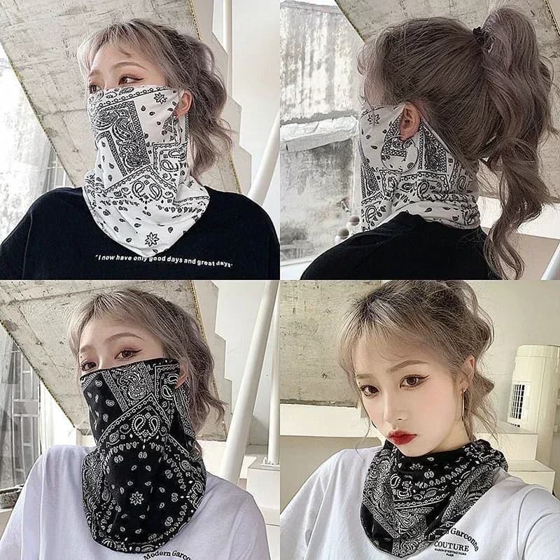 UV Protection Mask for Men's Solar Protection Women's Summer Face Covers Neck Ear Scarf Fashion Punk Bandana Style Hip Hop