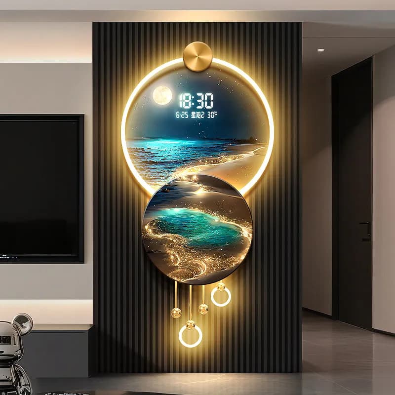 Orologio Digitale di Lusso a Onde con Schermo Elettronico da Parete