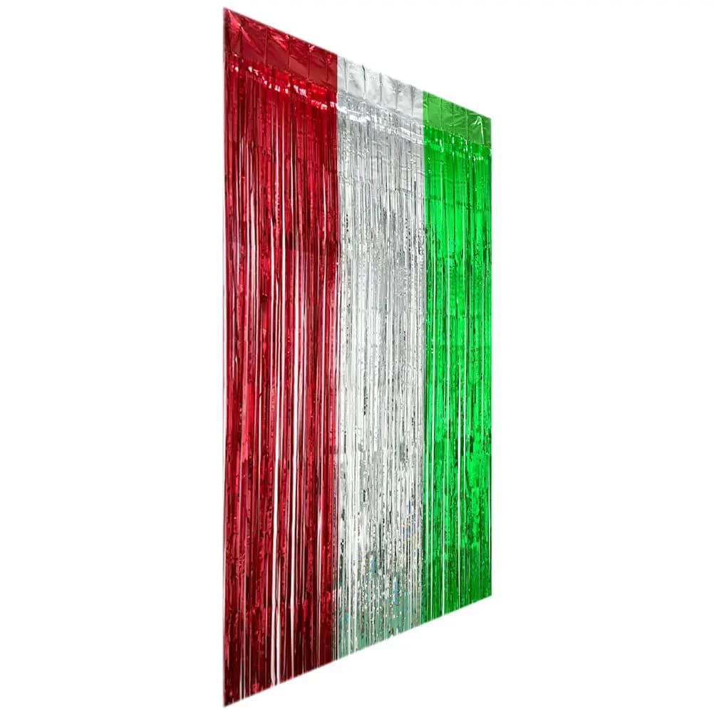 Set di 1 tenda con frange in lamina metallica per feste, matrimoni, compleanni, baby shower, sfondo fotografico, decorazione per porte e pareti, tinsel