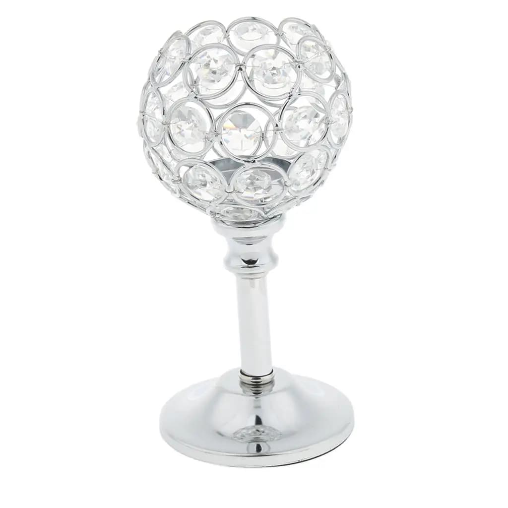 Portacandele in vetro a mosaico con supporto lungo, centrotavola candelabri in cristallo per decorazioni per matrimoni da tavolo da festa