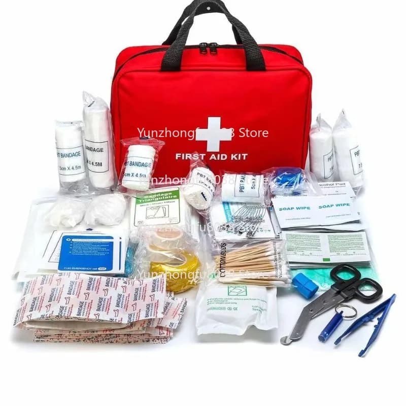 Kit di pronto soccorso portatile alimentato manualmente Home Car Work Camping Caccia Escursionismo all'aperto Sopravvivenza Forniture mediche di emergenza
