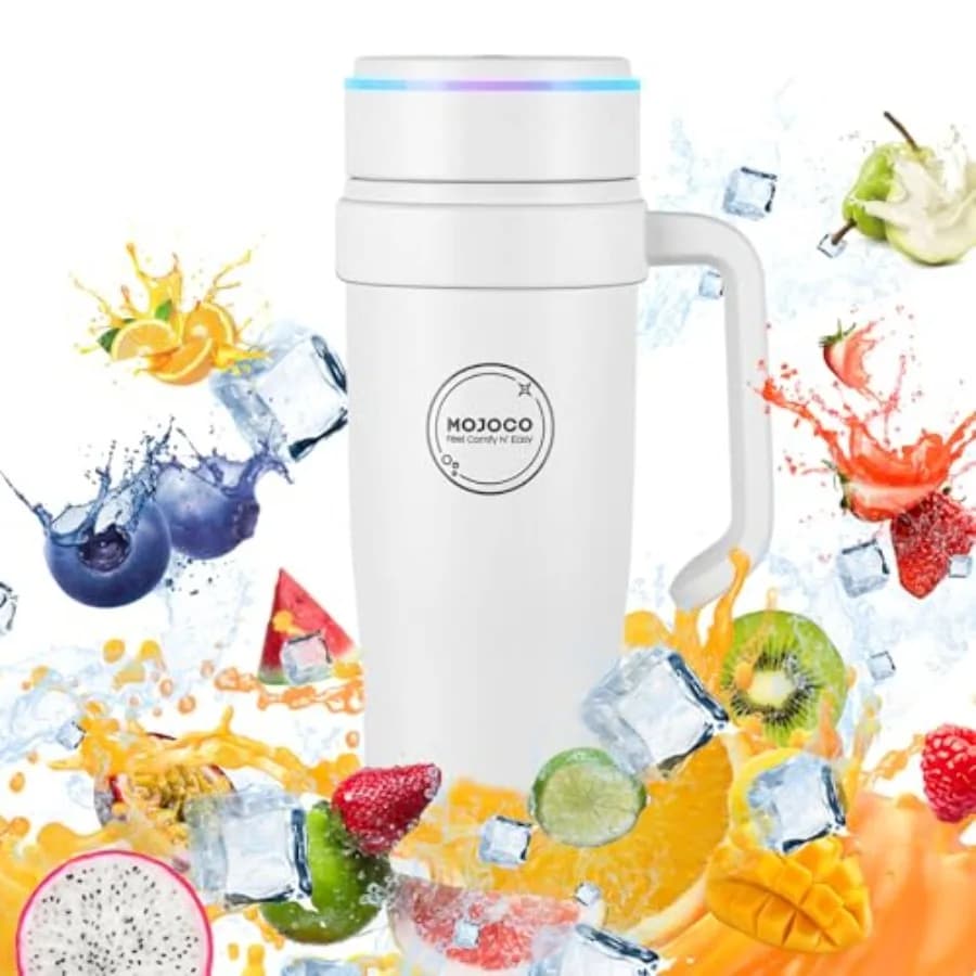 Frullatore Portatile per Smoothie da 30oz, Frullatore Personale con Bicchiere Isolato per Frullati e Bevande, Ricaricabile/Senza Fili, Antigoccia, F