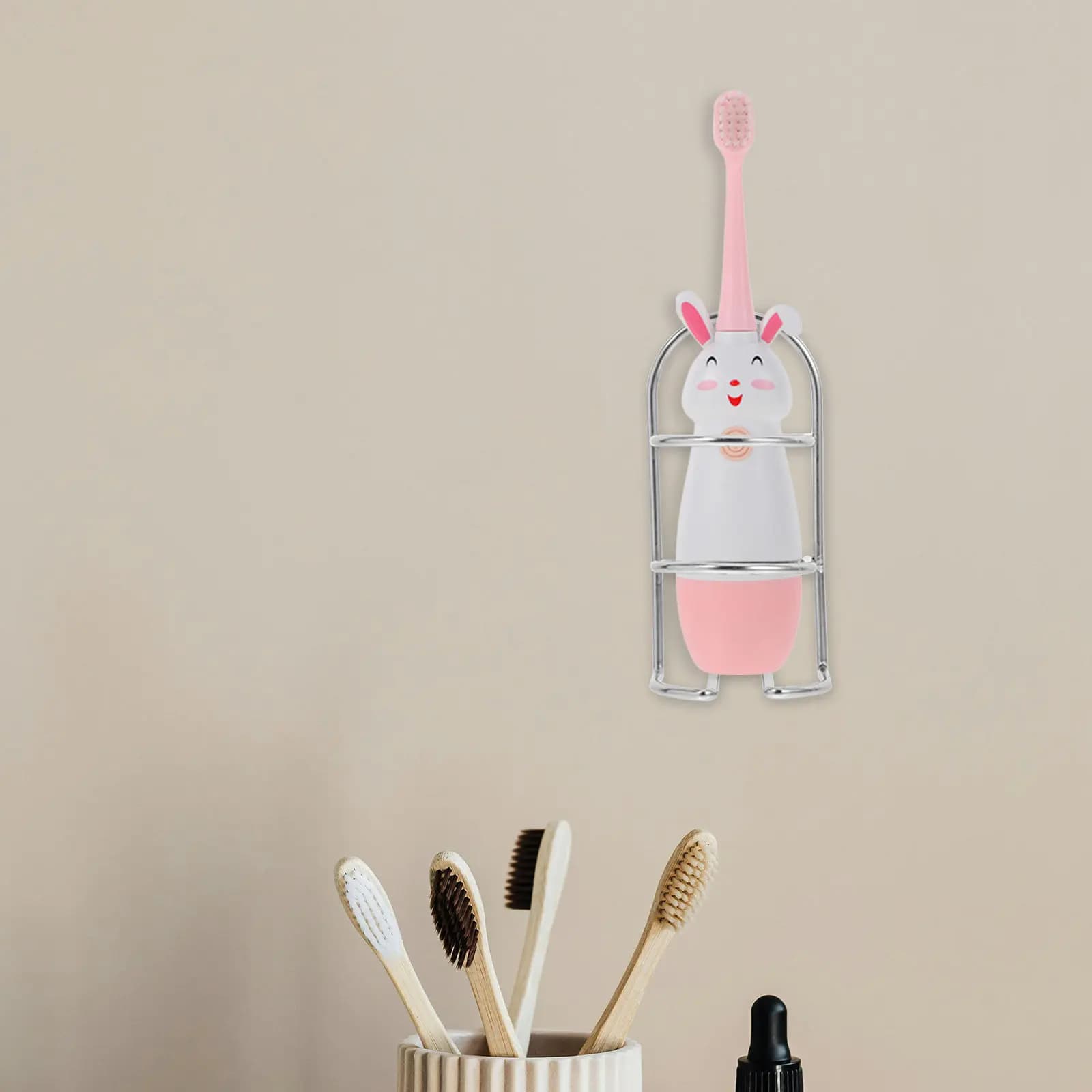 Portaspazzolino Elettrico da Parete in Acciaio Inossidabile, Supporto per Spazzolino e Rasoio per Bagno, Moderno, Elegante e Robusto