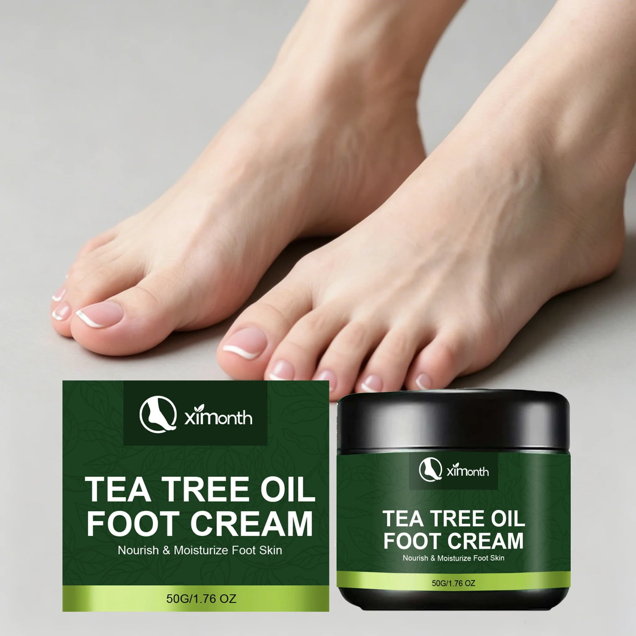 Crema per Piedi all'Olio di Tea Tree, Migliora la Pelle Secca e Ruvida del Tallone, Esfolia la Pelle Morta, Idratazione Duratura, Ripara i Talloni Screpolati