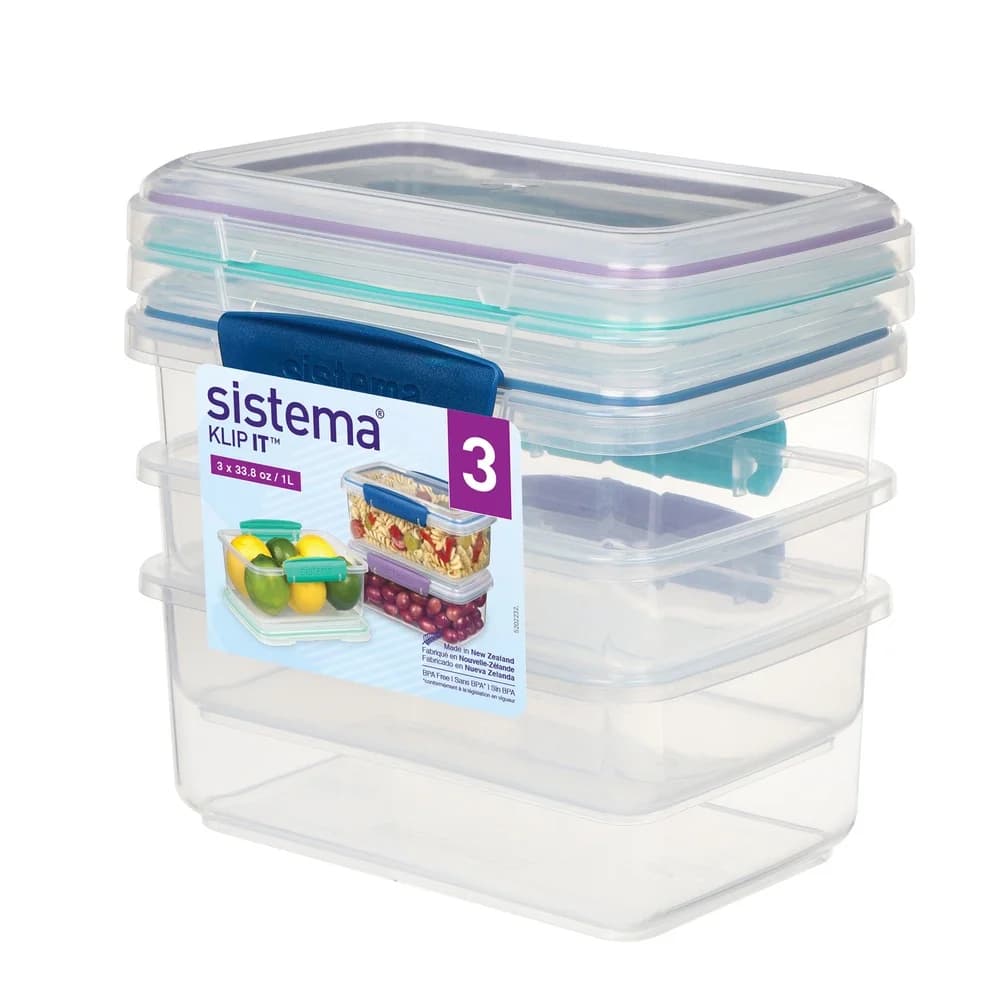Contenitori impilabili per la conservazione degli alimenti Set di 3 clip in plastica facili da bloccare Guarnizione flessibile Congelatore a microonde Organizzazione sicura della cucina