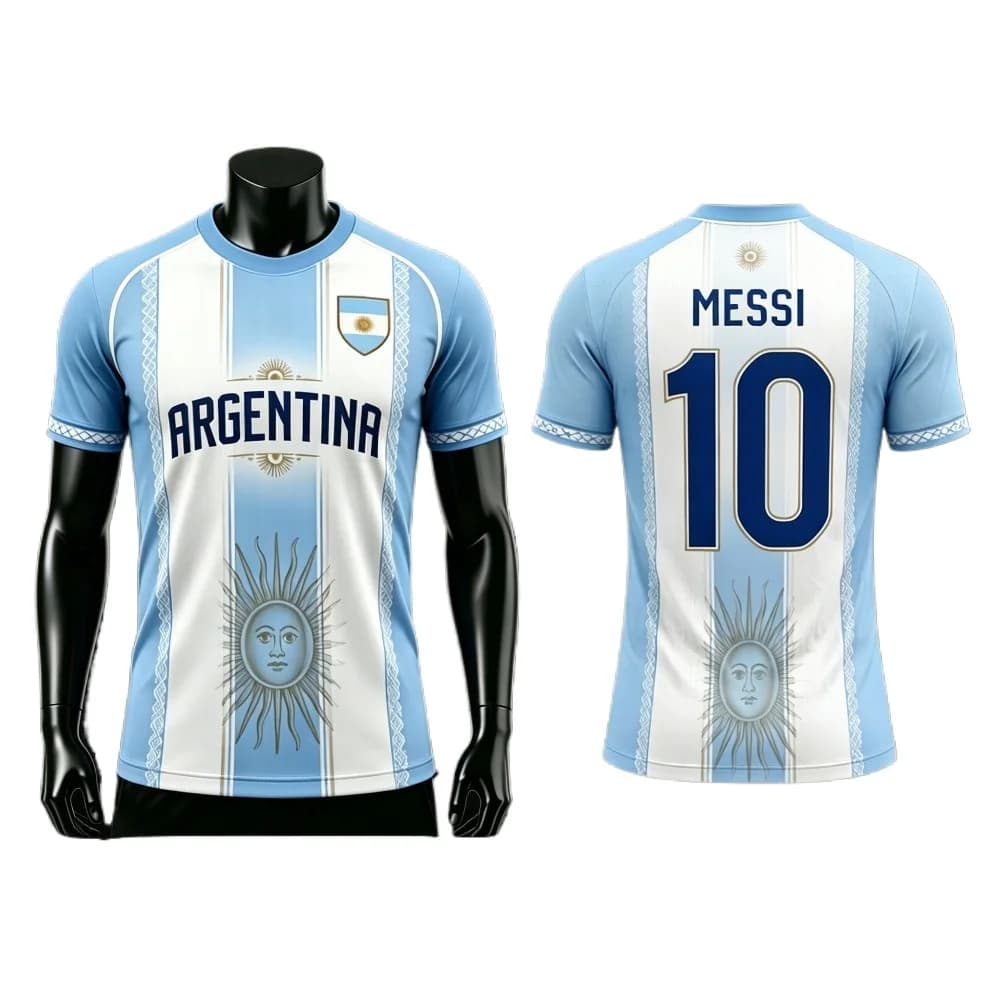 Summer Argentina Soccer T-shirt Tops Soccer Print Football Jersey Men's Casual Tee Shirt Breathable Men Women Short Sleeves Top