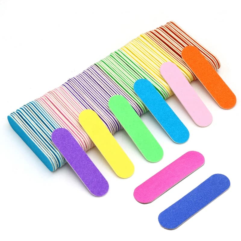 100 pezzi di lime per unghie in legno a doppio lato usa e getta mini lime in legno smeriglio carta vetrata colorata rettifica lucidatura strumenti per manicure