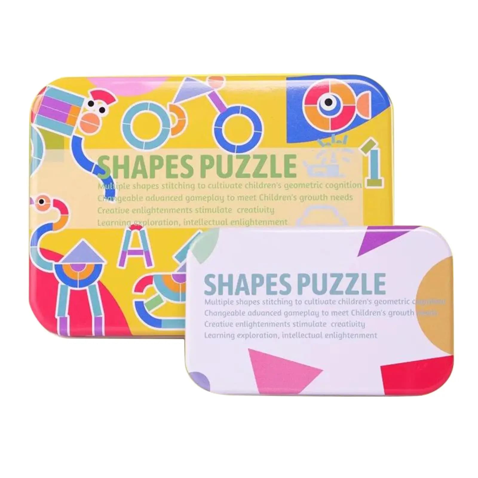 Set di Blocchi in Legno con Forme Geometriche, Puzzle Educativo Classico Montessori per Bambini dai 3 agli 8 Anni