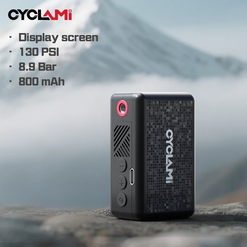 130 PSI CYCLAMI AM6 Pompa di gonfiaggio elettrica tascabile portatile Display personalizzato della pressione dei pneumatici 9 Bar Gonfiatore per pneumatici MTB Bici da strada FV AV