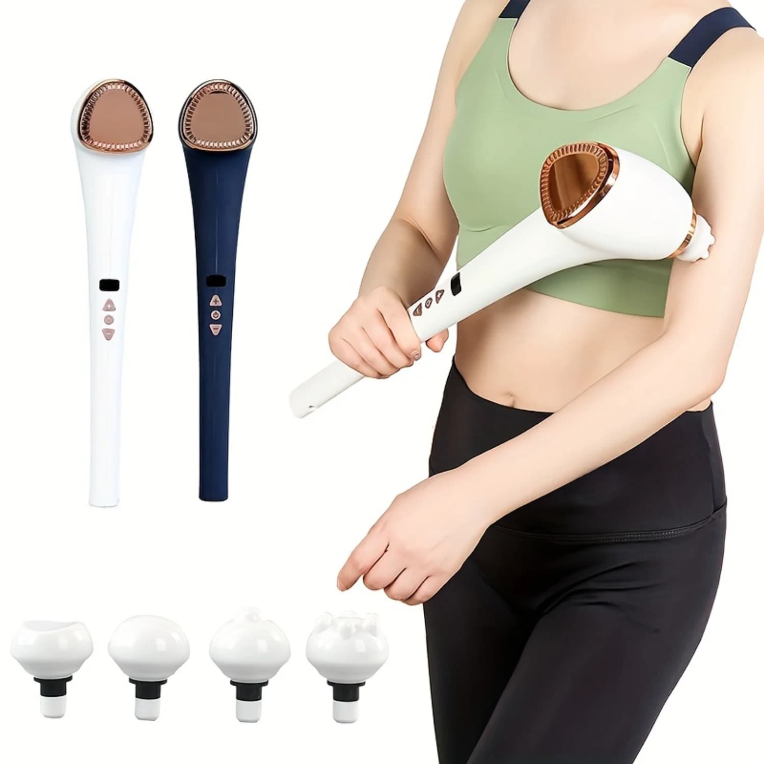 RelieveX Pro Portable Massage Tool - Deep Fabric Band Gun for Cervical and Full Body Relief - Ergonomic, Portable, 4 Customizable