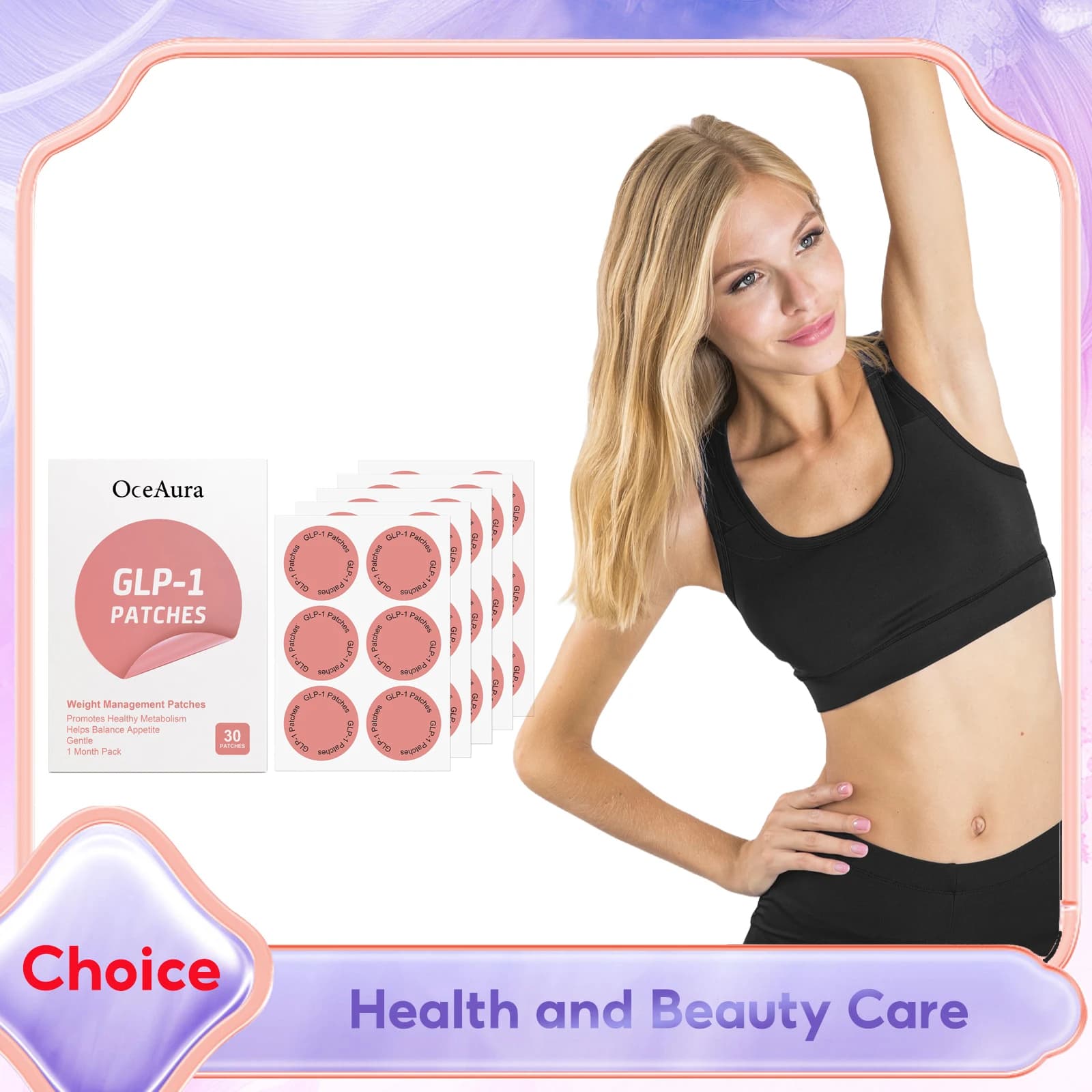 Glp1 Patch per la perdita di peso Rassodante Modellante Pelle Addome Bruciare i grassi Ingrediente naturale Equilibrio dello zucchero nel sangue Patch dimagrante per il corpo