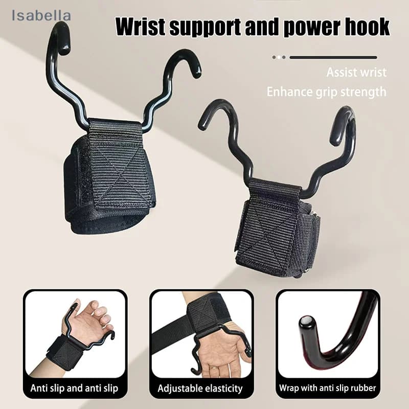 ♥ Traction support Hook Fitness wrist strap for pull-up bar support, anti-slip training gloves with grip hook