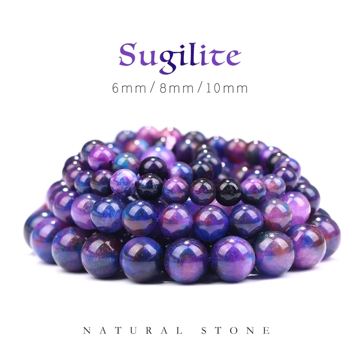 Syn Sugilite Gioielli Bracciale fai da te Orecchini Accessori Pietra di giada Perline minerali sfuse rotonde