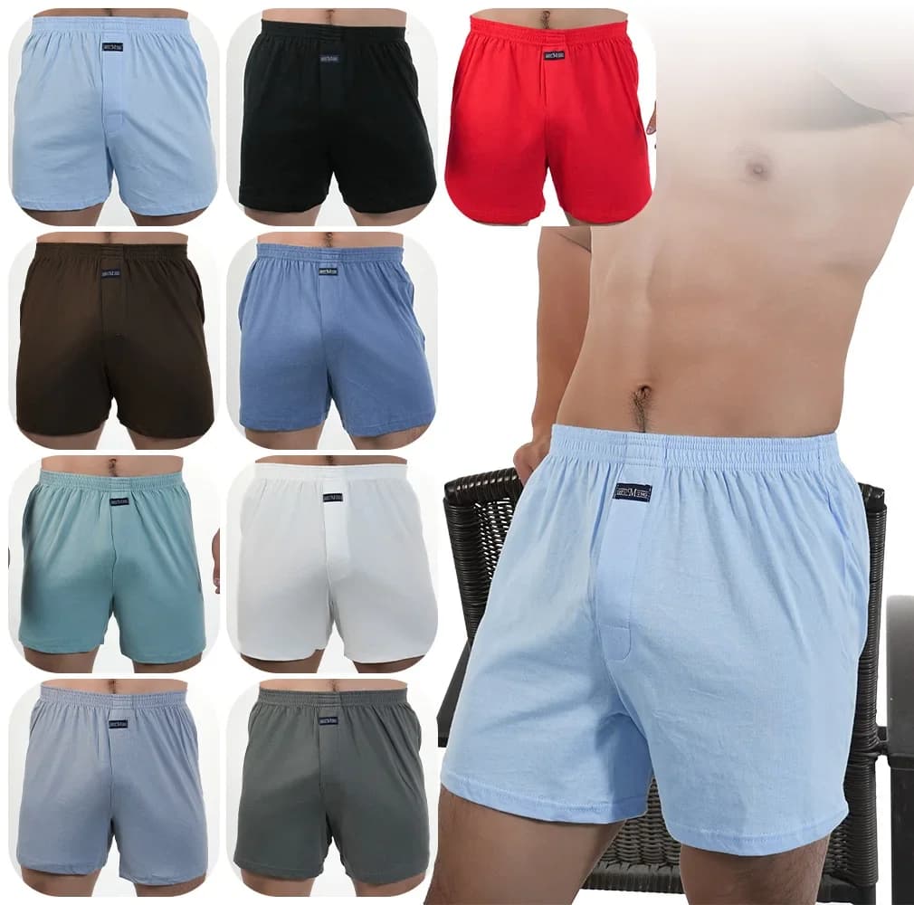 Arrow Shorts Cotton High Waist Solid Breathable Underpants 1Pcs Men Plus Size Pajama Gentle Soft