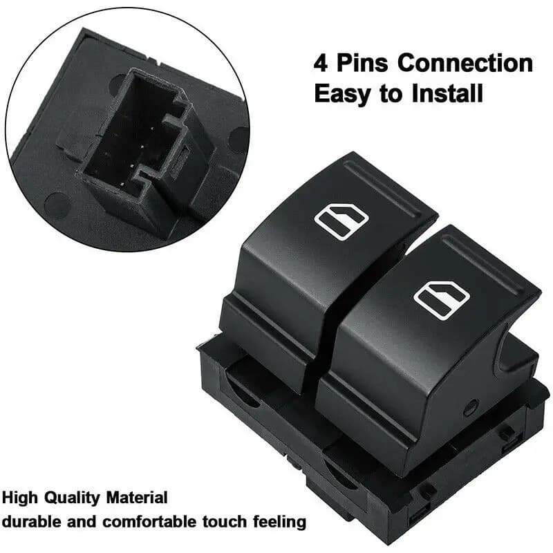 Interruttore alzacristallo elettrico per auto 4 pin per VW Golf MK5 Caddy 2K Passat B6 Seat Ibiza Leon Sostituzione interruttore alzacristallo automatico
