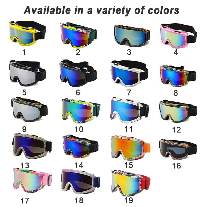 Occhiali da sci con montatura grande con lenti colorate, anticollisione, antiriflesso, per sport all'aria aperta, snowboard e sci